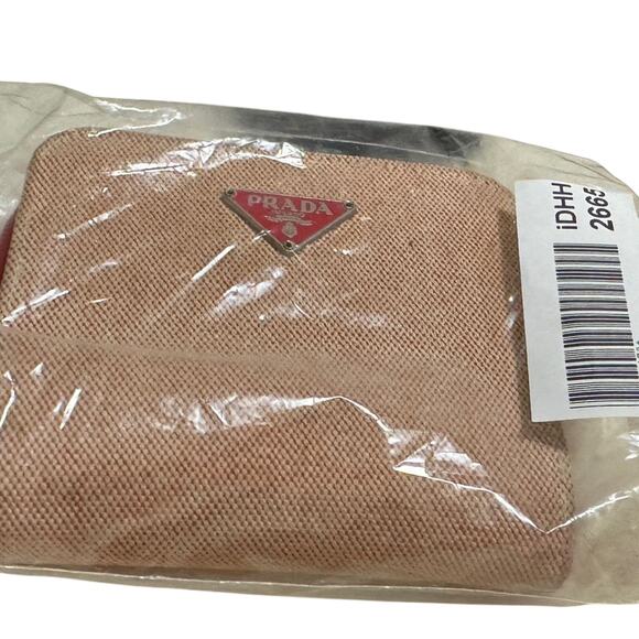 Prada Two Tone Wallet Purse in Canvas and Red Leather Mint Condition - Picture 16 of 16